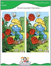 okul öncesi İki Resim Arasındaki Farkı Bul